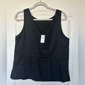Banana Republic black linen top, new with tags.